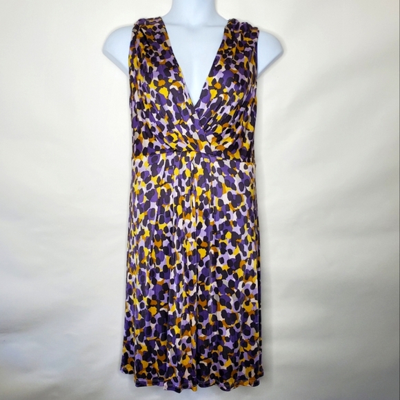 Boden Limited Edition Silk Blend Dress Size 18 V-Neck Stretch Midi Purple Office - Picture 1 of 15